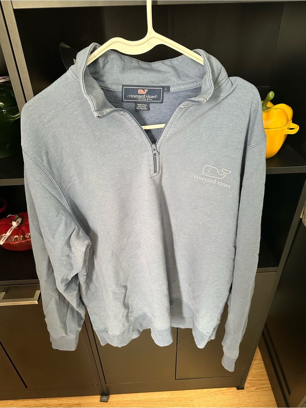 Vineyard Vines Men's Dusty Blue Half-Zip Sweater